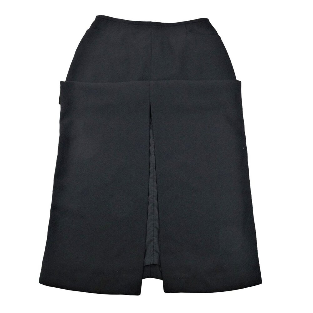 Womens Long Black Skirt Sports Collection Front Slit Pencil Zip Size 8 JH1128